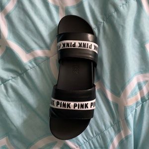 PINK slides worn once size 8
